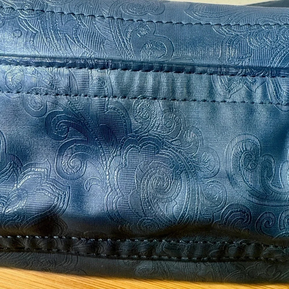 Stone Mountain teal texture shoulder bag Hobo pockets - Picture 6 of 9